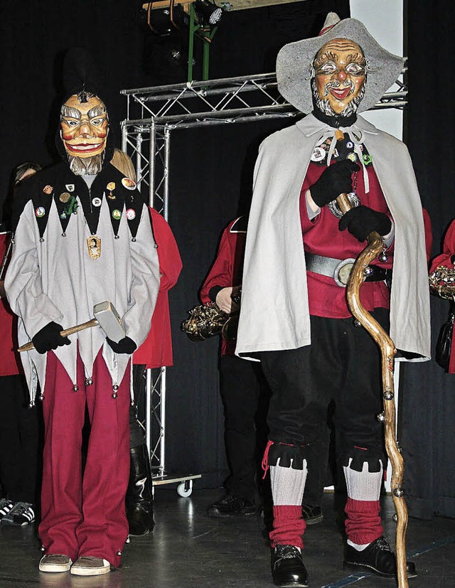 Bleibacher Silberklopfer (links) und Silberlusi bei der Fasnet 2014   | Foto: Karin Heiss