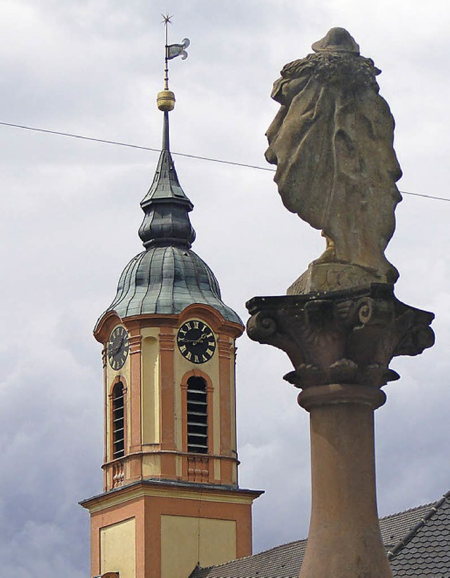 Barockdorf Merdingen: Die Wendelinstat...sen 300. Geburtstag nun gefeiert wird.  | Foto: ines sssle