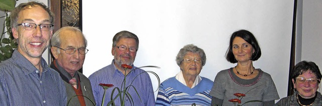 Martin Grethen (von links) mit den  Ge...Brillet-Reutter und Anna Maria Duppel   | Foto: gew