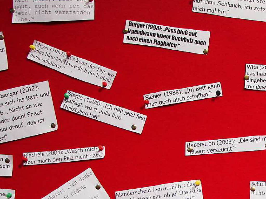 Lehrersprüche in der Ausstellung Lehrersprüche in der Ausstellung