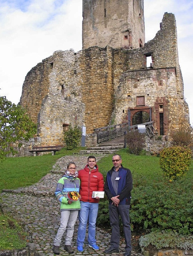 Nadja Blank aus Grenzach-Wyhlen und Jo...f Burg Rtteln begrt und beschenkt.   | Foto: zvg