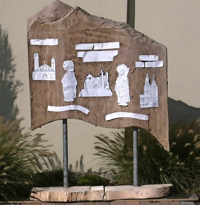 Die  Gedenktafel fr die Stadtpatrone ...er Kupfertorstrae aufgestellt werden.  | Foto: Privat