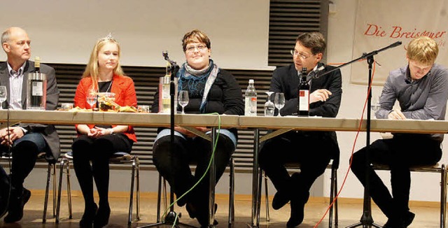 Podiumsdiskussion in Tutschfelden mit ...drea Jrger, Bruno Metz und Frank Erb.  | Foto: Ilona Hge