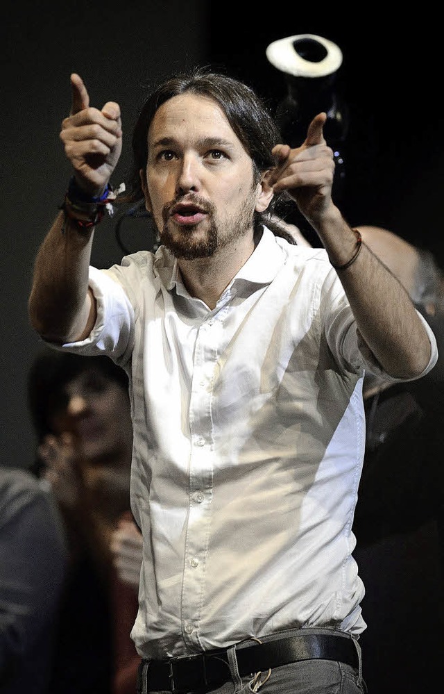 Pablo Iglesias kann die Massen mitreien.  | Foto: AFP