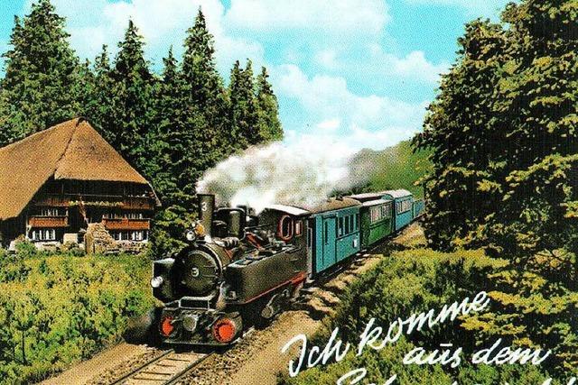 Postkarte aus dem Schwarzwald zeigt falschen Zug