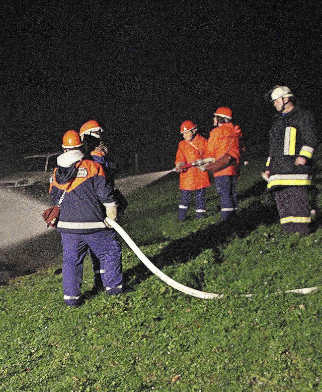 Mit groer Begeisterung zeigten die Mi...ndbekmpfung schon viel gelernt haben.  | Foto: Rolf-Dieter Kanmacher