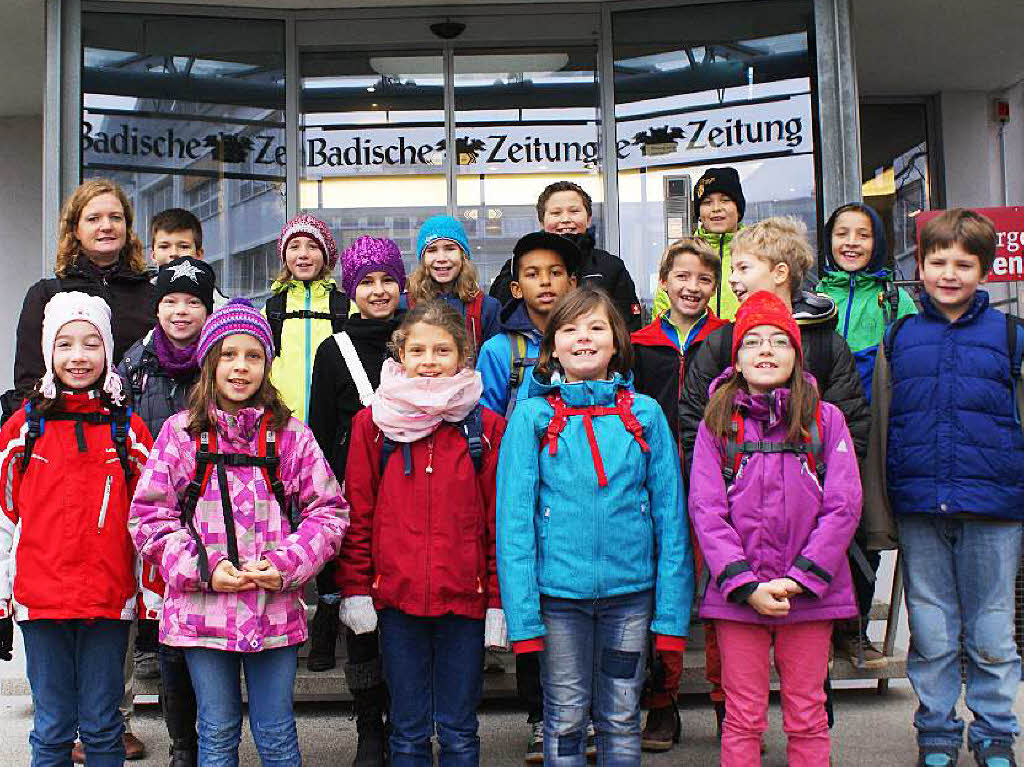 Die Klasse 4b der Grundschule Vrstetten mit ihrer Lehrerin Frau Henrike Zander
