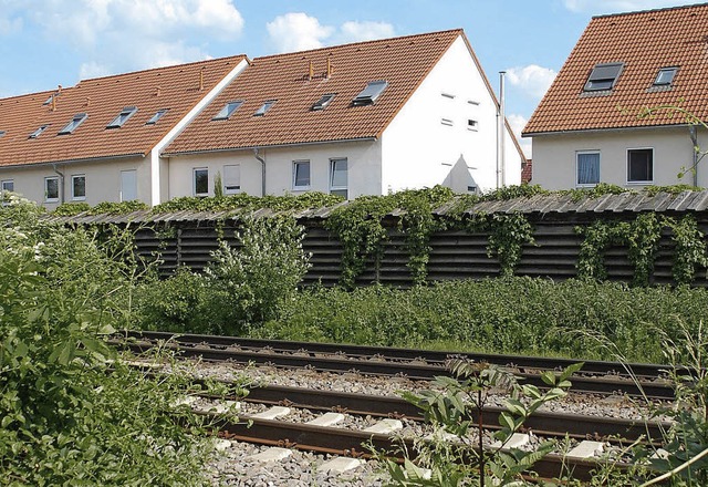 Wohnen an der Bahnlinie: Die Warmbache...iel Lrm von Zgen und Straenverkehr.  | Foto: Ralf Staub