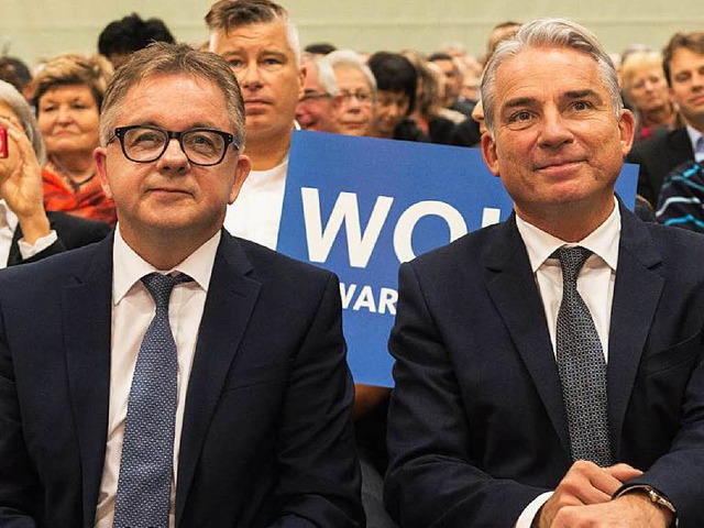 Guido Wolf (links) und Thomas Strobl g... CDU-Regionalkonferenz in Appenweier.   | Foto: dpa