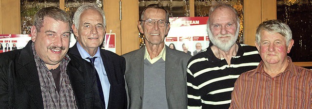 Rainer Stterle und Justizminister Rai...elmann, Hans Ltzsch und Gnter Wagner  | Foto: Fabry