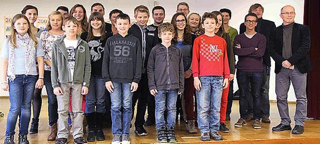 Schler, Lehrer und Jugendteam beim Vo...nachmittag des Musikvereins Haltingen   | Foto: MVH