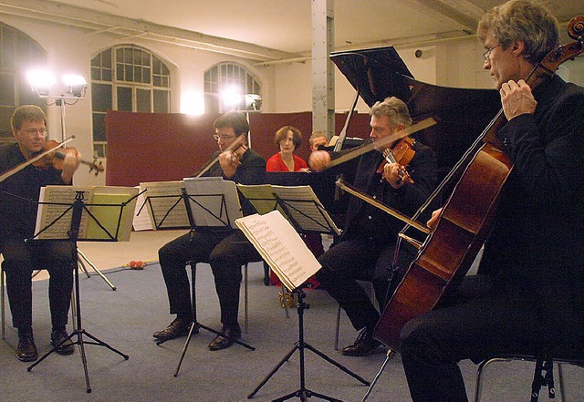 Das Vogler Quartett, untersttzt von P...ebhabern ins Krafft-Areal nach Fahrnau  | Foto: Karin Stckl-Steinebrunner