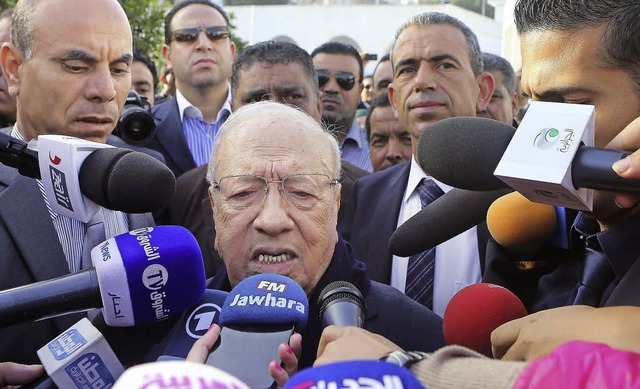 Der 87-jhrige Bji Cad Essebsi gilt ...it fr das Prsidentenamt in Tunesien.  | Foto: dpa
