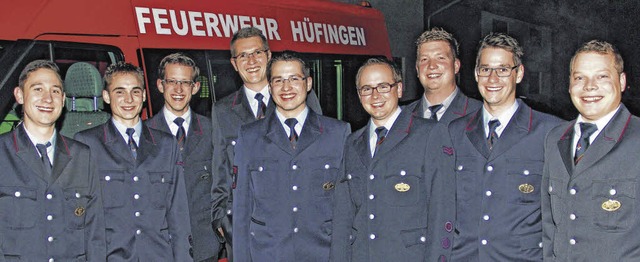 Gruppenfhrer Stefan Lobe (rechts) und...lipiak, Marc Maier und Tobias Kiefer.   | Foto: Kleinert
