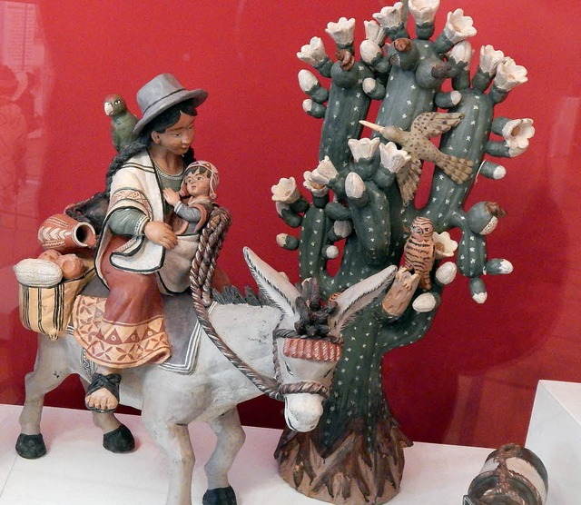 Maria und das Jesuskind auf der Flucht...Peru im Elztalmuseum (bis 6. Januar).   | Foto: Sylvia Timm