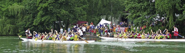 Die erste Drachenboot- Fun-Regatta des...ubs Grenzach fand im Jahr 2002 statt.   | Foto: Archiv: Heinz Vollmar