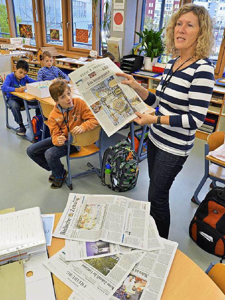 Natrlich spielt die Zeitung bei der Ehrung der Zisch-Rekordschule eine besondere Rolle.