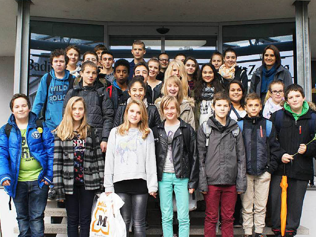 Die Klasse 8b der Friedrich-Ebert-Schule Schopfheim mit ihrer Lehrerin Frau Ulla Mhwald