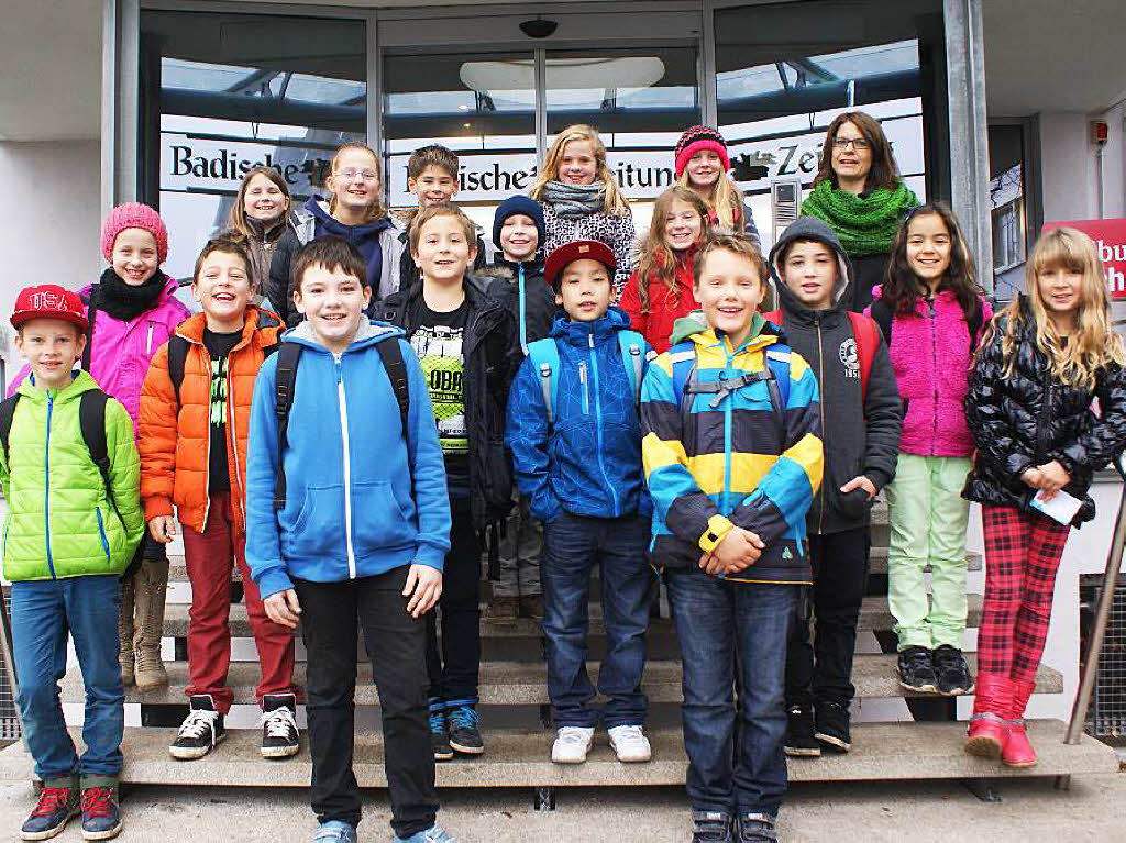 Die Klasse 4c der Hans-Thoma-Schule Weil am Rhein mit ihrer Lehrerin Frau Birgit Moser