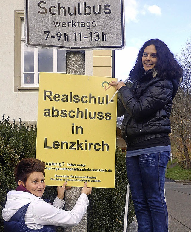 Pro Gemeinschaftschule Lenzkirch plakatiert  | Foto: Dennis Wipf