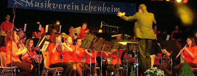 Moderne Melodien bot der MV Ichenheim in der ausverkauften Langerothalle.   | Foto: dieter fink
