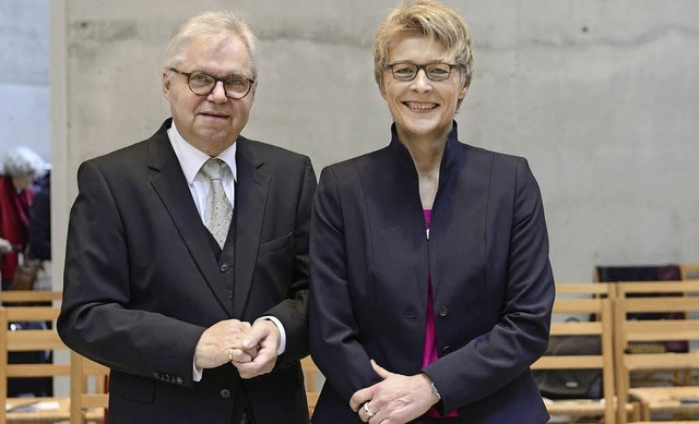 Neubeginn fr beide: Reiner Marquard g..., Renate Kirchhoff ist neue Rektorin.   | Foto: Schneider