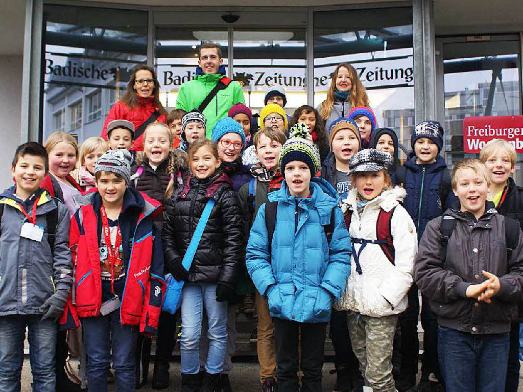 Die Klasse 4c der Rheinschule Neuenburg mit ihrer Lehrerin Frau Karin Wendel