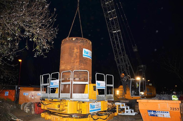 Mit schwerem Gert wurde an der Vogese...t, der der Grundwassersicherung dient.  | Foto: Hans-Jochen Voigt