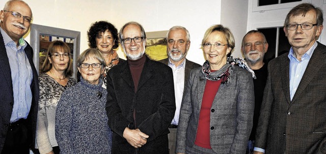 Der Vorstand des Vereins Freunde Schlo...itte Vorsitzende Herbert Mller-Lupp.   | Foto: Freudig