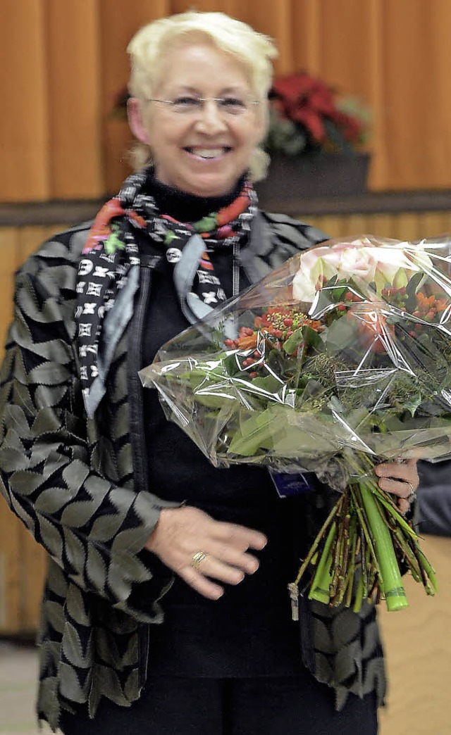 Blumen: Ulrike Ebi-Kuhn hat zwei Monate ehrenamtlich regiert.  | Foto: Martin Eckert