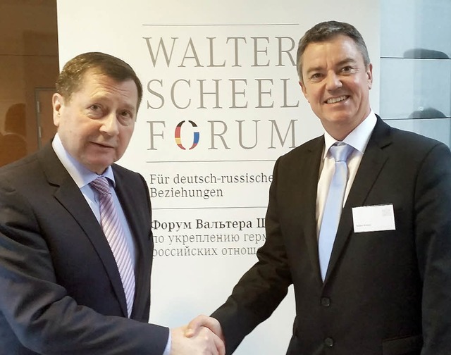 Brgermeister Volker Kieber (rechts) b...Botschafter der Russischen Fderation.  | Foto: Gemeinde