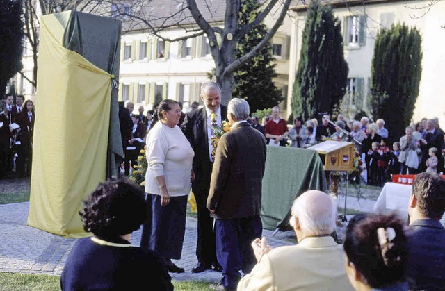 Historisches Dokument: Franz Spindler ...r feierlichen Enthllung des Mahnmals.  | Foto: Archivfoto: Reinhold Hmmerle