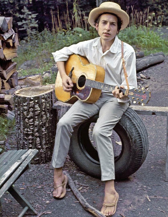Der Snger in der Natur: Bob Dylan 1966 in Woodstock  | Foto: Elliot Landy