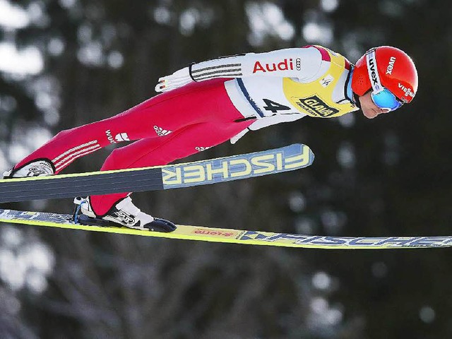 Fabian Riele bei seinem Sprung in Lillehammer  | Foto: dpa