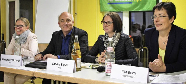 Podiumsdiskussion im Roten Haus zur Bi...der Schoch, Sandra Boser und Ilka Kern  | Foto: Stefanie Sigmund