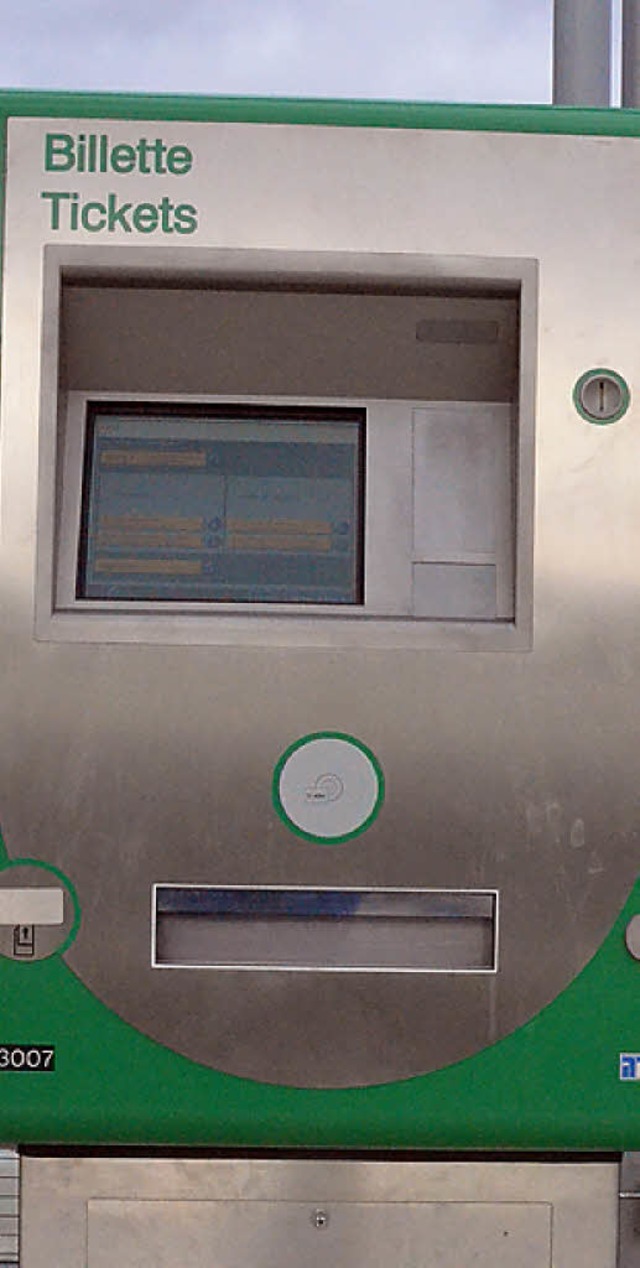 So sehen die Ticketautomaten an den Tramhaltestellen aus.   | Foto: Senf