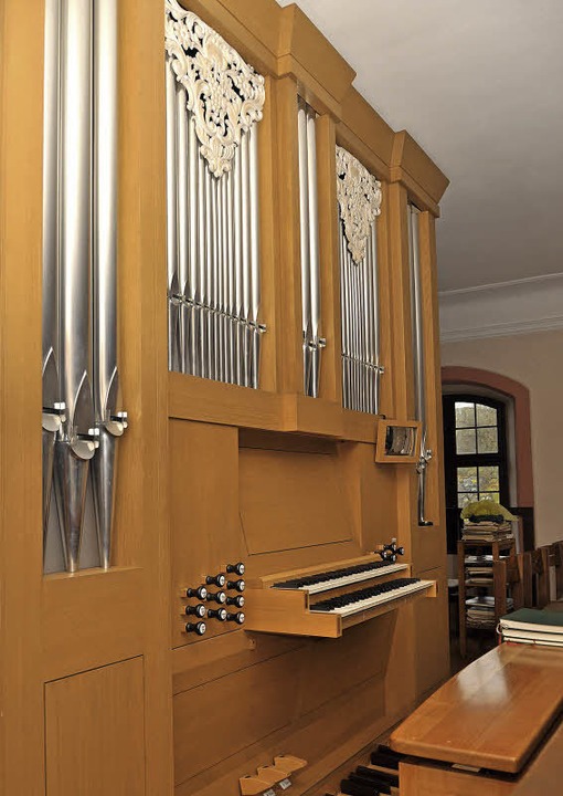 Die Orgel in der evangelischen Kirche ...einem Orgelhersteller aus  Waldkirch.   | Foto: Kai kricheldorff