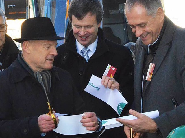 Verkehrsminister Herrmann  (links) im ...ierungsrat Hans-Peter Wessels (rechts)  | Foto: Ulrich Senf