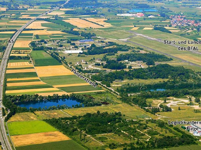 Zwischen Panzerstrae von Autobahn soll das Logistikzentrum angesiedelt werden.  | Foto: Stadt Lahr