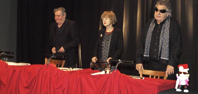 Christstollen fr Fortgeschrittene: Hu...olters und Klaus Sprkel (von links).   | Foto: Haberer