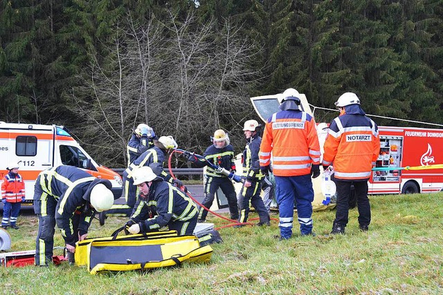 Ein schwerer Verkehrsunfall ereignete ...von Bonndorf in Richtung Gndelwangen.  | Foto: Brunner Kamera24tv