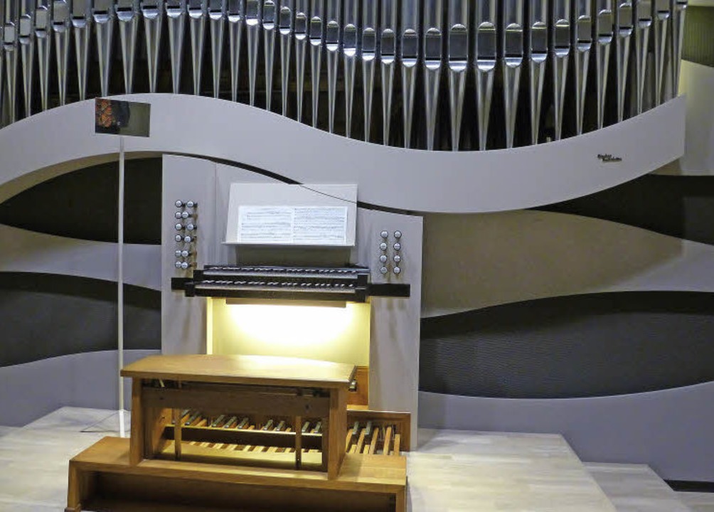 Der Orgelbauer setzte der Strenge des Emporenraumes Bewegung entgegen.   | Foto: Karla Scherer