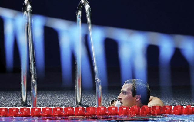 Aus dem Wasser gestiegen: Schwimmer und Weltrekordler Markus Deibler   | Foto: dpa