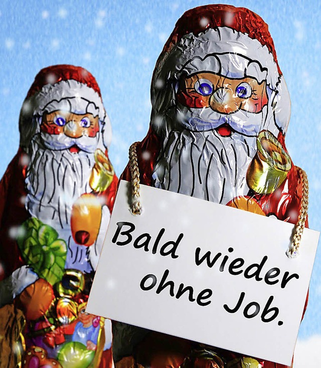 Mit dem Schoko-Weihnachtsmann hat die IG Bau ein Problem s  verpackt.   | Foto: IG