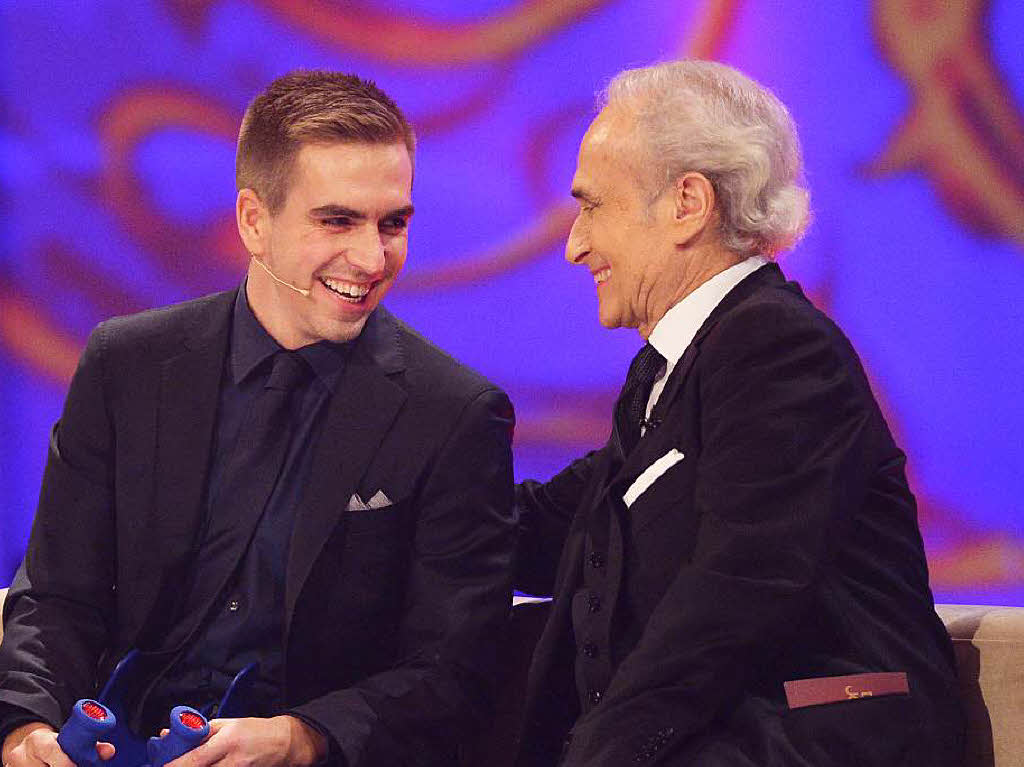 Philipp Lahm und Tenor Jose Carreras