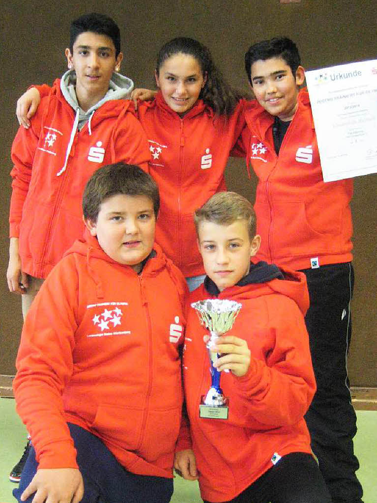 Schler der Elztalschule  Bleibach sind Baden-Wrttemberg-Meister geworden im Tischtennis bei Jugend trainiert fr Olympia.