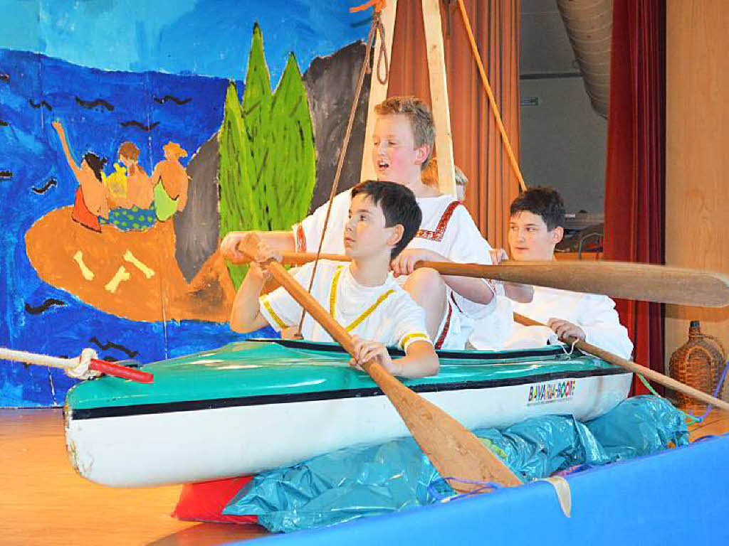 Endlich Land in Sicht, Odysseus? So war’s beim Theaterstck der Klasse 6b der Neulindenschule Elzach.