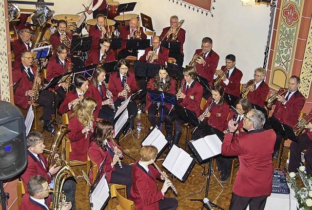 Der Musikverein Sexau berzeugte mit einem gelungenen Konzert in der Kirche.   | Foto: Christian Ringwald