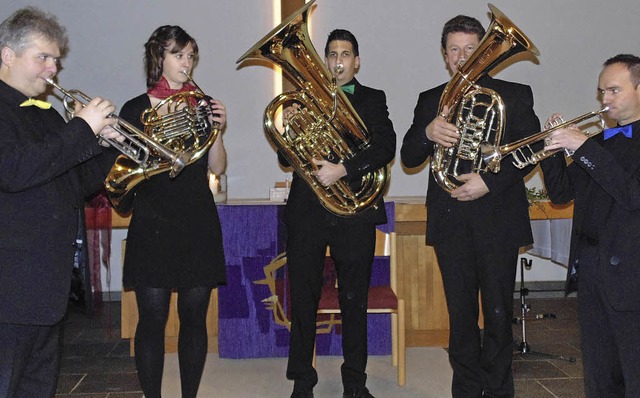 Christian Scheb, Rebecca Mller, Danie...iss (von links) in der Friedenskirche   | Foto: Michael Gottstein