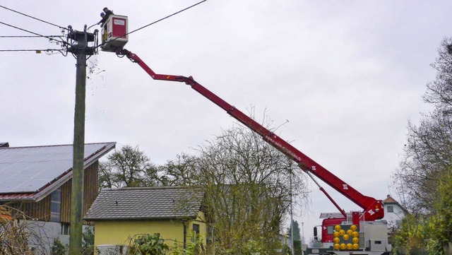 Aktion des Naturschutzbunds  vom Hubsteiger des E-Werks aus   | Foto: Wolfgang Hoffmann